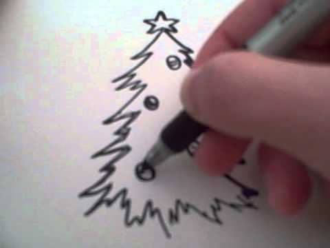 how to draw xmas tree