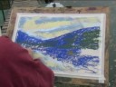 Painting pastel on glass paper