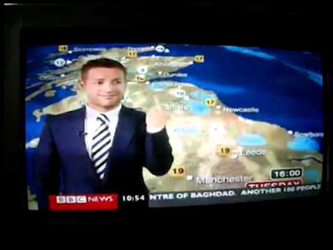 BBC weatherman gives the finger (with slo-mo)