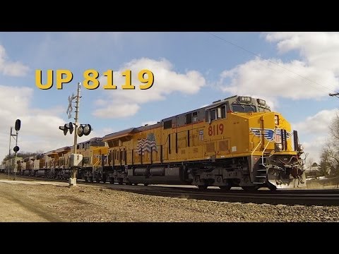 ES44AC - By the signals at Francis Road on the Union Pacific's Geneva subdivision. Five new, so-called GEVOs. This is the westbound