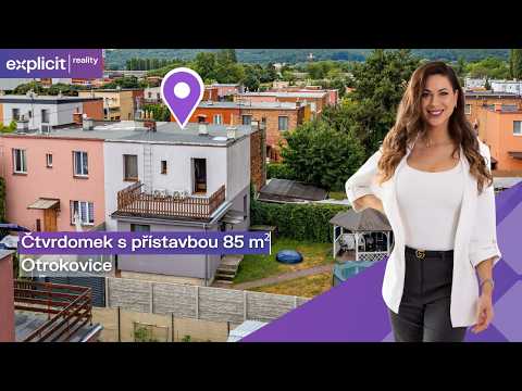 Video Prodej čtvrtdomku s přístavbou 85 m², zahrada 151 m², ul. Dvořákova - Otrokovice