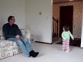 Lorien and Grandpa on the Retro Couch