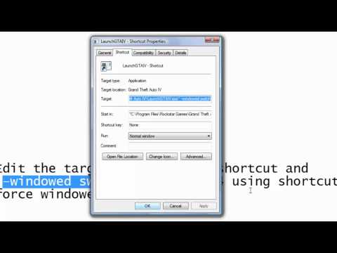 how to set gta iv to windowed mode