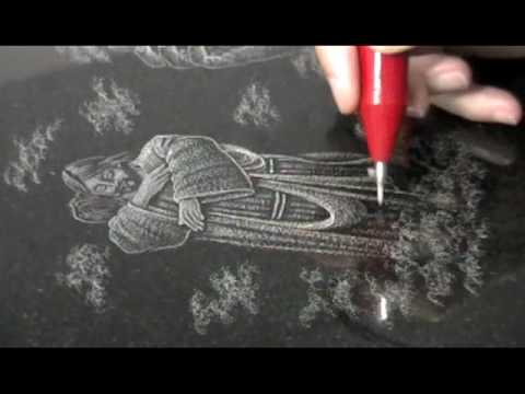 how to draw etching style
