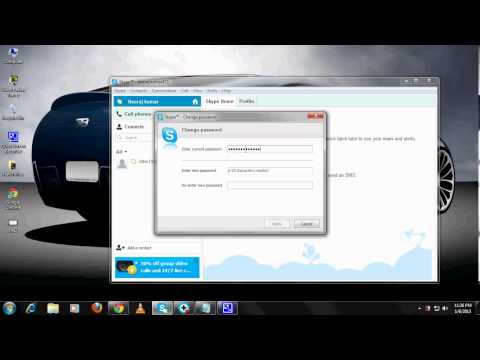 how to change skype password