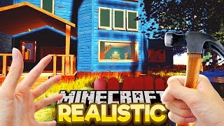 Realistic Minecraft - SNEAKING INTO HELLO NEIGHBOUR'S HOUSE!