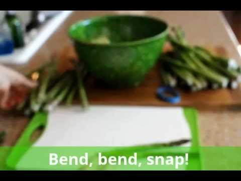 how to snap ends off asparagus