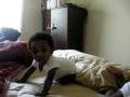 my mans in the bed