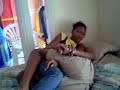 Me and Joi wrestling