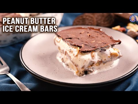 Peanut Butter Ice Cream Bars Recipe | No Ice Cream Maker | Homemade Ice Cream | Bhumika