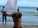 Janata Acting like Nut in Desi Style on NewQuay Beach