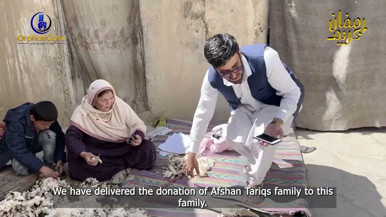 توزیع بسته‌های مواد غذایی برای پنج فامیل یتیم، در سی‌ام ماه مبارک رمضان در کابل!