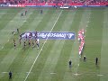 the all-blacks' haka and welsh response on november 22, 2008 at millennium stadium.