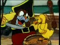 Felix's goose, which lays golden eggs, is goose-napped by Captain Kidd. Felix rescues him from Kidd's pirate ship.  (Cartoon is in the public domain, and is available from the Internet Archive.)
