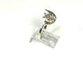 Half Moon Spinning 14k Gold & Diamond Motion Ring FL-823