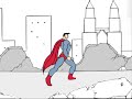 the superman walk tranditional animation