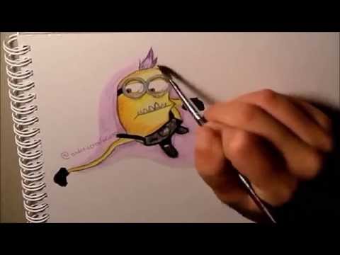 how to draw a purple minion