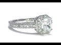 ES422 Radiant Diamond Engagement Ring Setting with Sidestones in 14K White Gold 0.80 tcw.
