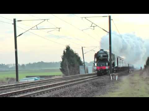 Tornado steam locomotive 60163 first main line passenger run "Peppercorn Pioneer" near Darlington