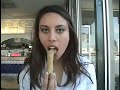 Two girls make fun of the blatent media-contrived lesbianism of the popular singing duo Tatu