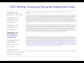 TOEFL iBT Essay Writing - Timing and pacing for the independent essay task