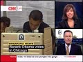 barack and michelle obama in the voting booth.