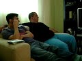 Z� tomando um susto com um filme de terror...