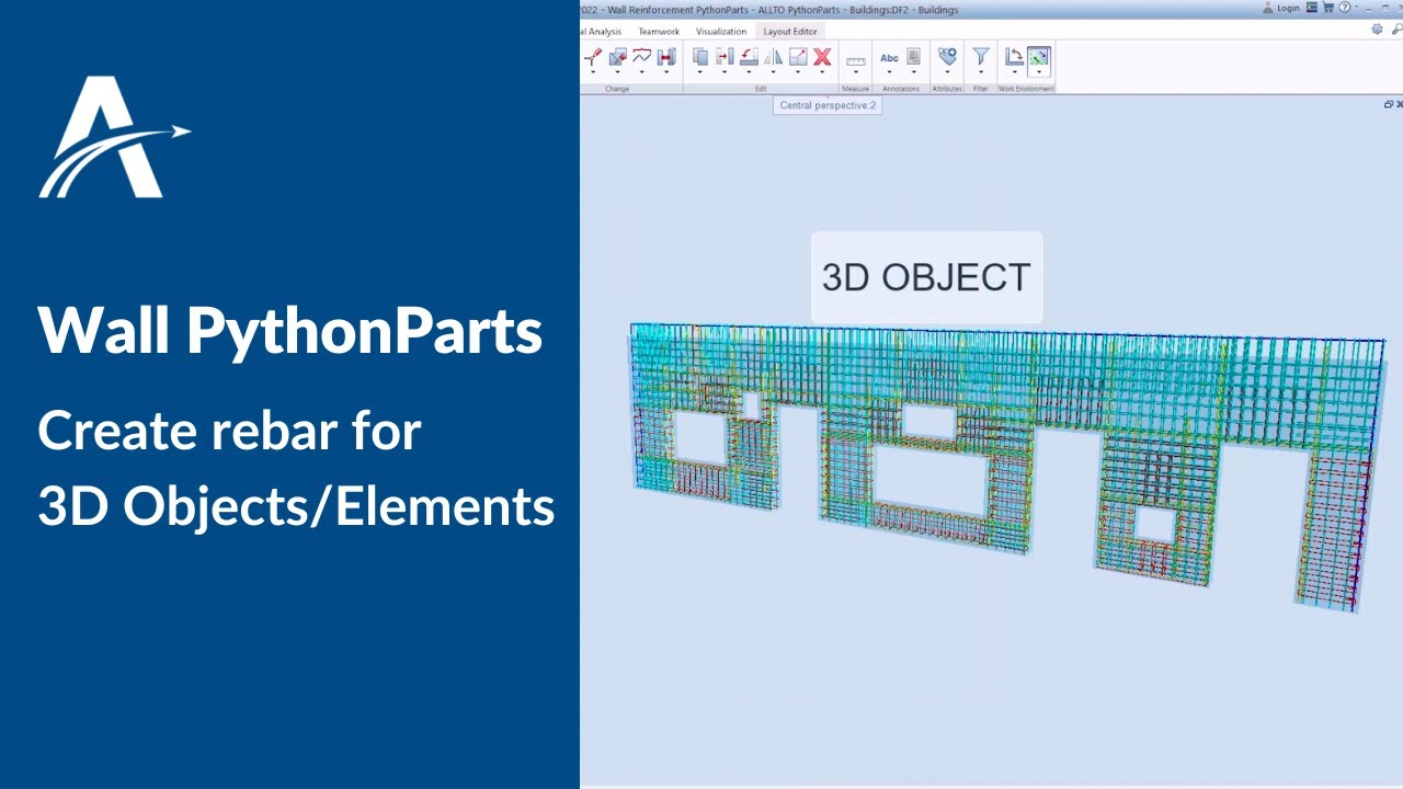 Create Rebar for 3D objects/3D elements | Wall Reinforcement PythonParts in ALLPLAN