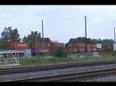 BNSF units lead NS double stack past Berea Tower