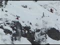 we thought this was the cliff everyone jumps up at a lake back in the colrado national forest.  little did we know.. it wasn't at all.  my friend brian stuck this stunt... truly insane!
