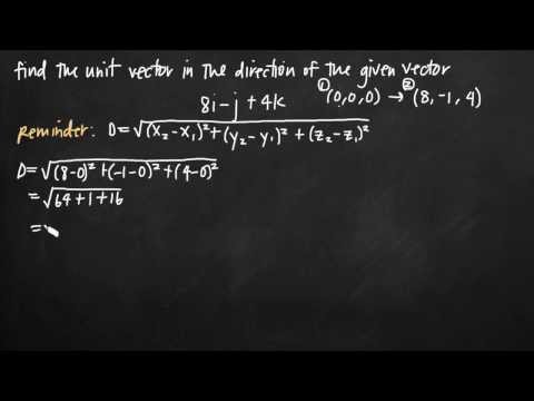 how to find the unit vector of a vector