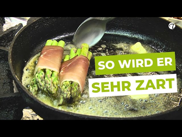 Gebratener grüner Spargel im Schwarzwälder Schinkenmantel | @topfguckertv