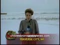 Periodista bañada en nieve