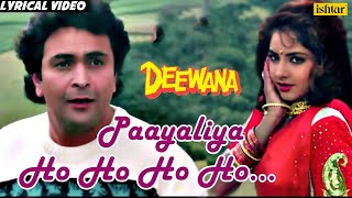 Payaliya - Lyrical Video  Deewana  Divya Bharti &a