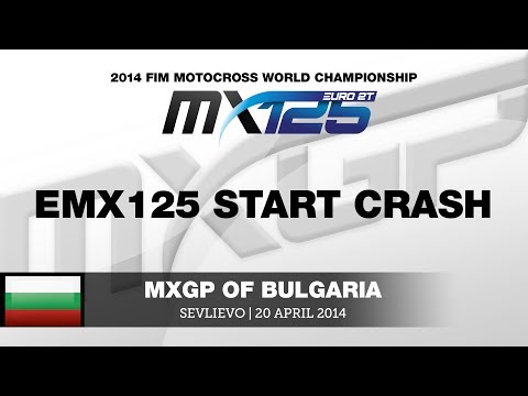 EMX125 Round of Bulgaria 2014 Start Crash - Motocross
