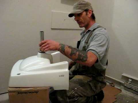 how to install a wall hung bathroom sink