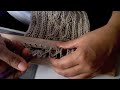 Bufanda con trenza en telar/Long Loom /Double rake Scarf with ca