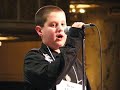 contestants rebecca liebschutz, michael bowman and ryan thomas at the boces 2007 regional spelling bee at proctor's theatre.
