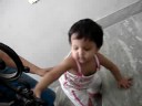 Haasini climbing stairs