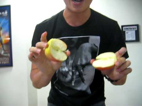 how to break an apple in half