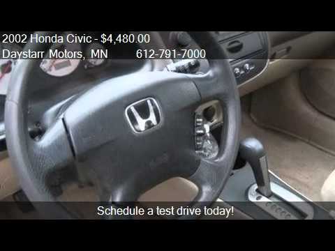 2002 honda civic ex sedan - This 2002 Honda Civic EX 4dr Sedan is for sale in Minnetonka, MN 55343 at Daystarr Motors. Contact Daystarr Motors at http://www.daystarrcars.com or http://www.carsforsale.com/used-cars-for-sale...