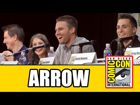 Official - Full Arrow SDCC Official Panel 2014 with the cast Paul Blackthorne, John Barrowman, Willa Holland, Stephen Amell, Colton Haynes & David Ramsey and executive ...
