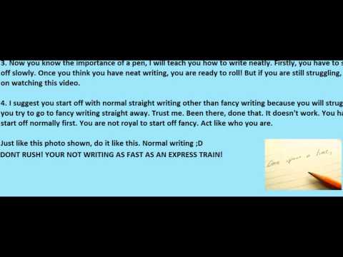 how to write neatly