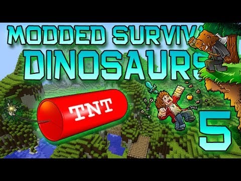 Minecraft: Modded Dinosaur Survival Let's Play w/Mitch! Ep. 5 - TNT RENOVATIONS!