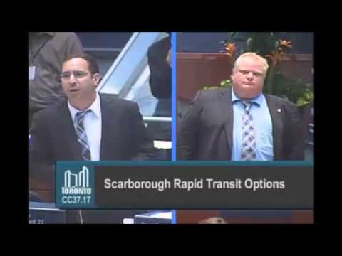 LRT - Mayor Rob Ford demonstrating limited knowledge of LRT and facts surrounding his own motion during LRT vs Subway debate at council on July 17, 2013. Mayor mad...