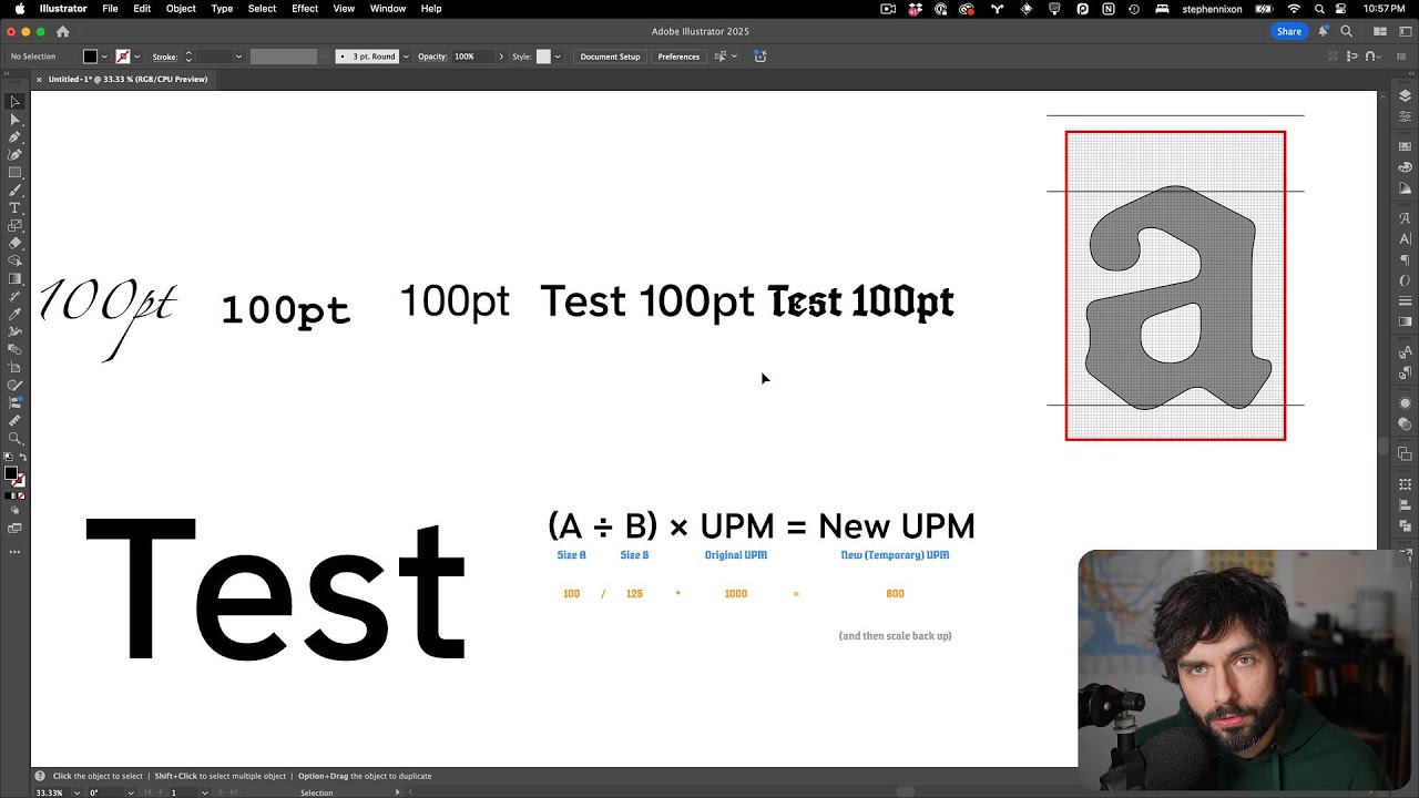 How to resize a font that is too big or too small, using GlyphsApp