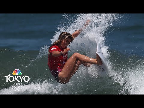 USA's Caroline Marks sets highest score in women's surfing Round 3 | Tokyo Olympics | NBC Sports