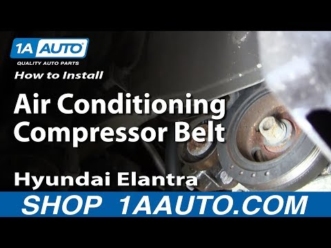 How To Install replace The Air Conditioning Compressor Belt 2001-06 Hyundai Elantra 2.0L
