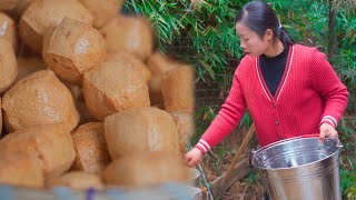 Tofu (DoFu) - traditional country style - making and cooking