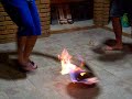 Flambada na praia n�o mto bem sucedida..